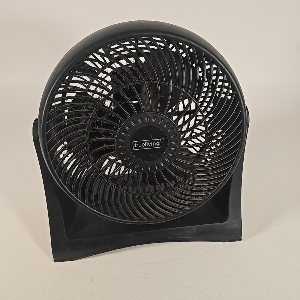 TRUE LIVING 8-Inch Tabletop Air Circulator Fan with 3 Speeds and 90 Tilt